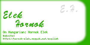 elek hornok business card
